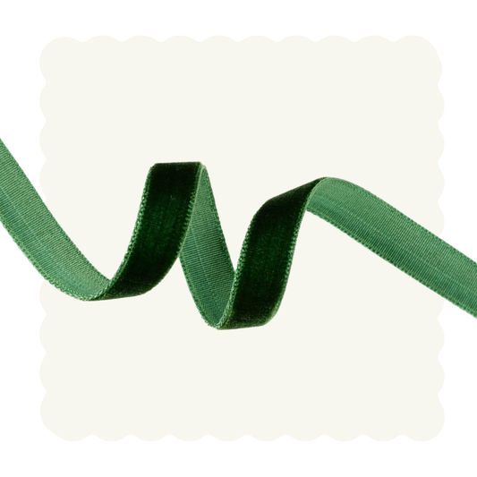 Velvet borði - Grenigrænn - 20m