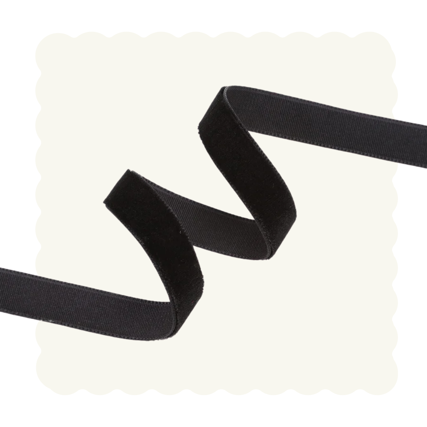 Velvet borði - Lakkríssvartur - 20m