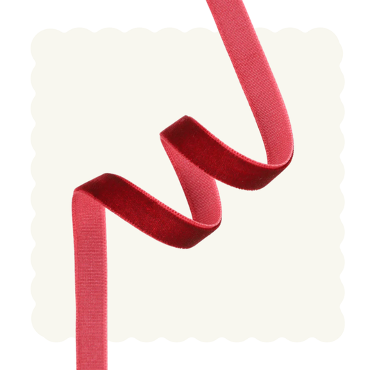 Velvet borði - Jólasveinarauður - 20m